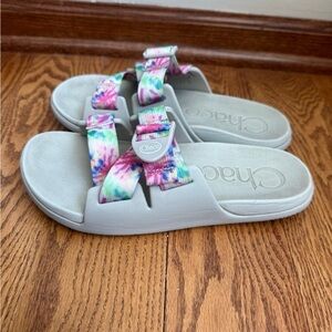 Chaco Chillo Slides Sandals Womens 8 Colorful Tie-dye
